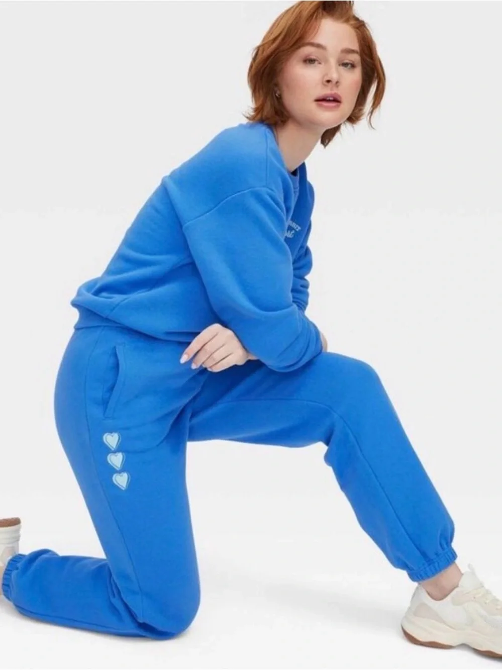 Roller Rabbit X Target Womens XXS Aqua Heart Embroidered Fleece Jogger Sweatpant